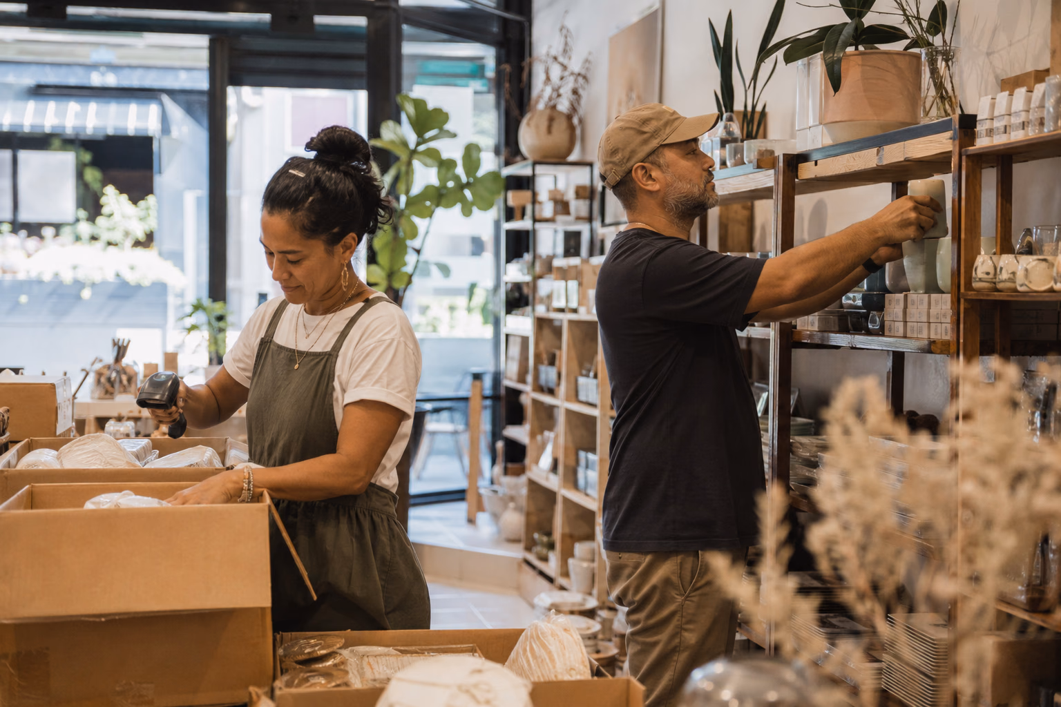 New Zealand retail owner-operators receiving and arranging stock